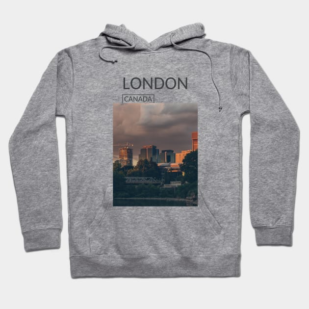 London Ontario Canada Gift for Canadian Souvenir Present T-shirt Hoodie Apparel Mug Notebook Tote Pillow Sticker Magnet Hoodie by Mr. Travel Joy